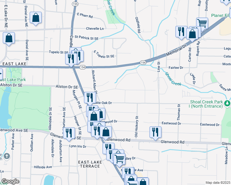 map of restaurants, bars, coffee shops, grocery stores, and more near 3043 Alston Drive in Decatur