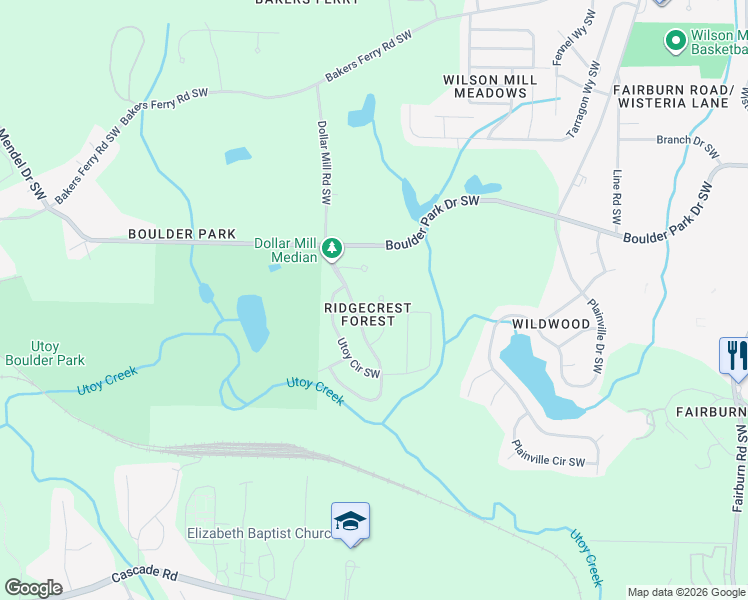 map of restaurants, bars, coffee shops, grocery stores, and more near in Atlanta