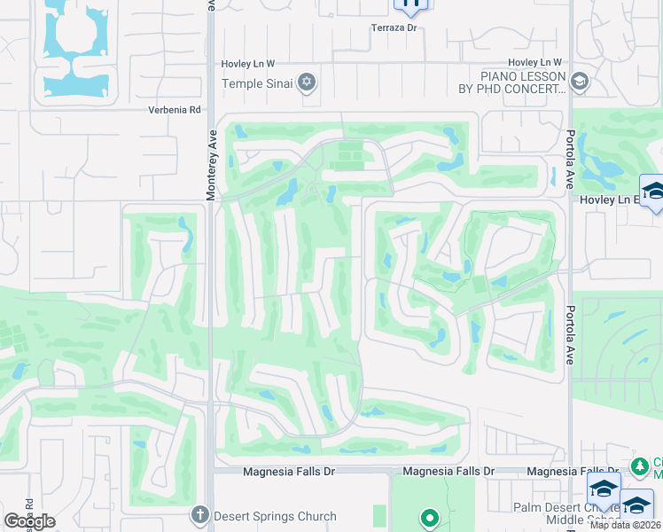 map of restaurants, bars, coffee shops, grocery stores, and more near 318 Paseo Primavera in Palm Desert