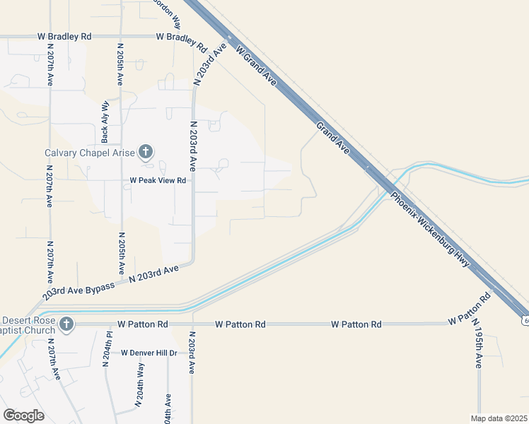 map of restaurants, bars, coffee shops, grocery stores, and more near 20023 West Roy Rogers Road in Wittmann