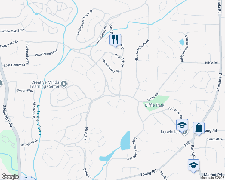 map of restaurants, bars, coffee shops, grocery stores, and more near 5012 Stoney Point Circle in Stone Mountain
