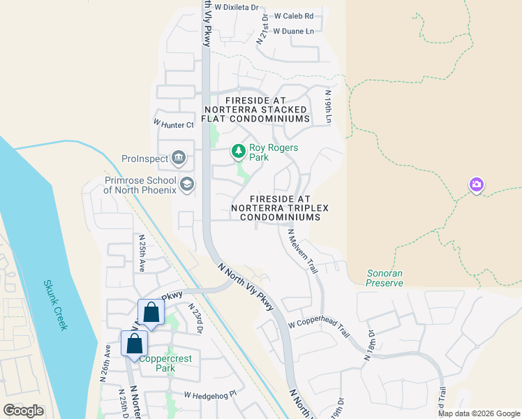 map of restaurants, bars, coffee shops, grocery stores, and more near 28604 North 21st Lane in Phoenix