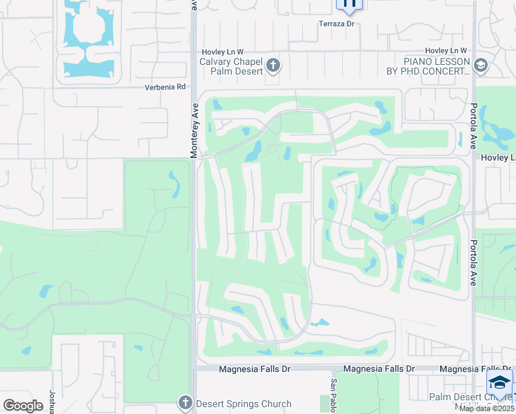 map of restaurants, bars, coffee shops, grocery stores, and more near 305 Paseo Primavera in Palm Desert
