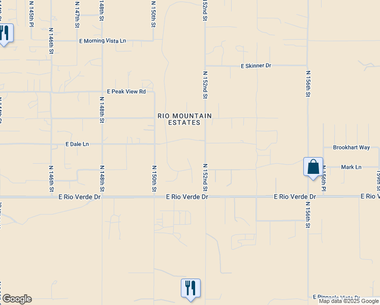 map of restaurants, bars, coffee shops, grocery stores, and more near 28427 North Rio Mountain Court in Scottsdale