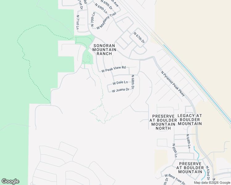 map of restaurants, bars, coffee shops, grocery stores, and more near 6927 West Juana Drive in Peoria