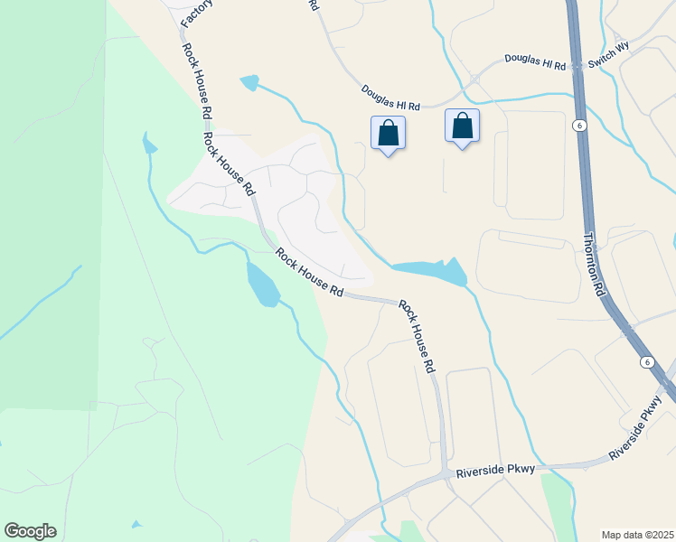 map of restaurants, bars, coffee shops, grocery stores, and more near 807 Creek Run Trail in Lithia Springs