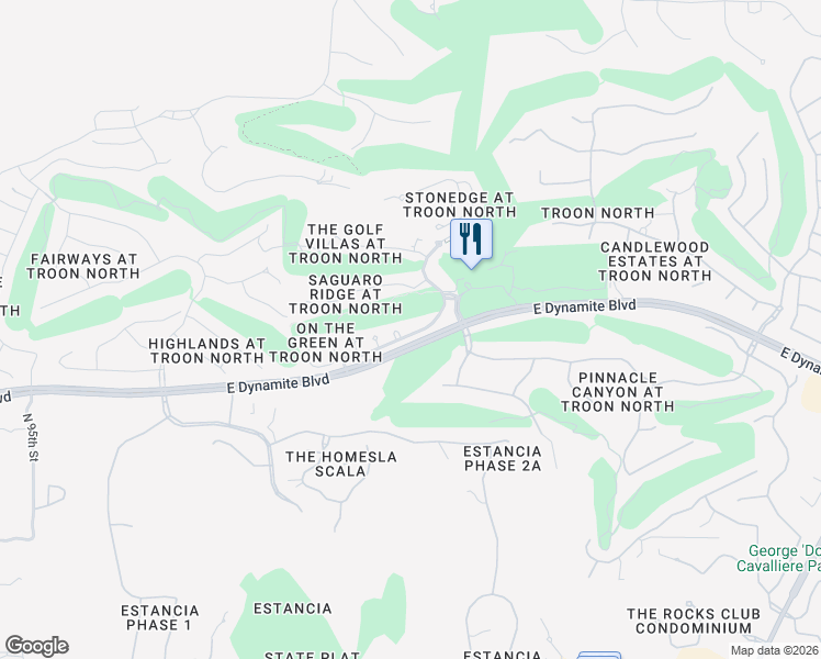 map of restaurants, bars, coffee shops, grocery stores, and more near 10230 East White Feather Lane in Scottsdale