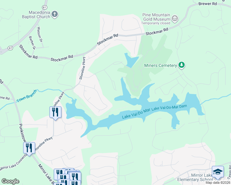 map of restaurants, bars, coffee shops, grocery stores, and more near 9632 Coastal Pointe Drive in Villa Rica