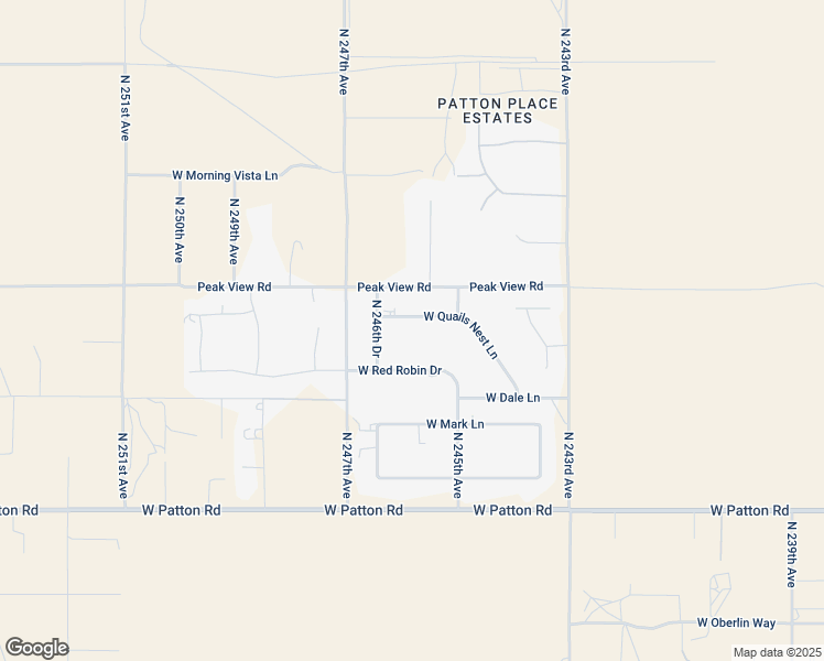 map of restaurants, bars, coffee shops, grocery stores, and more near 24528 West Red Robin Drive in Wittmann