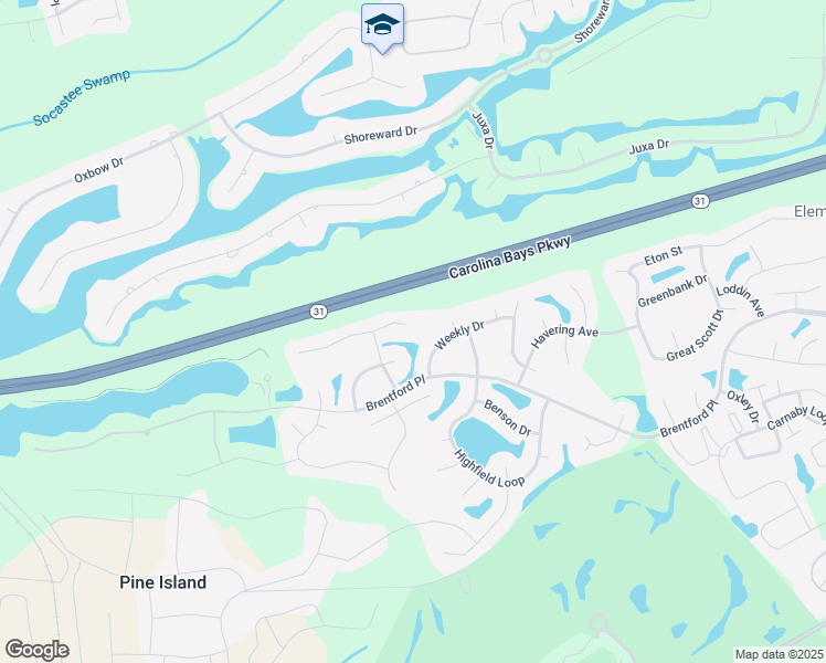 map of restaurants, bars, coffee shops, grocery stores, and more near 2201 Beauclair Court in Myrtle Beach