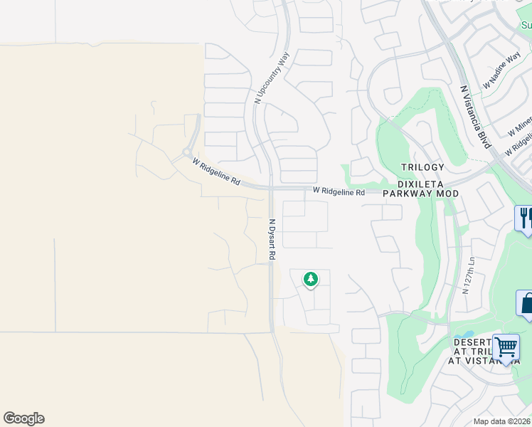 map of restaurants, bars, coffee shops, grocery stores, and more near 28770 North 132nd Lane in Peoria