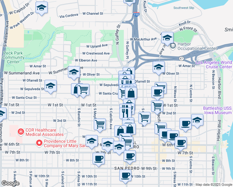 map of restaurants, bars, coffee shops, grocery stores, and more near 764 West Santa Cruz Street in Los Angeles