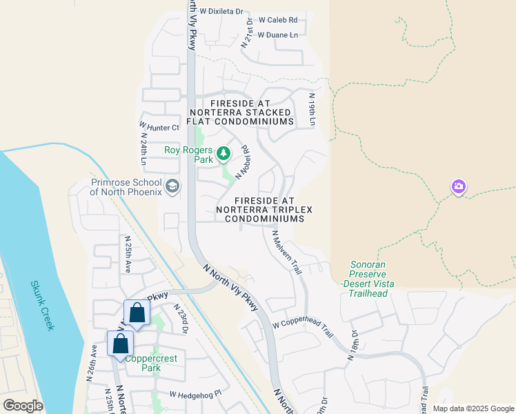 map of restaurants, bars, coffee shops, grocery stores, and more near North 21st Avenue in Phoenix