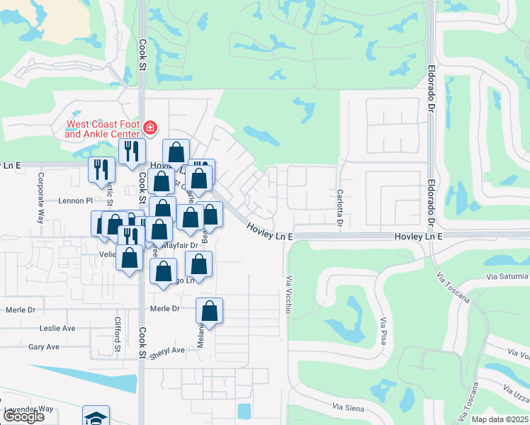 map of restaurants, bars, coffee shops, grocery stores, and more near 446 Tava Lane in Palm Desert