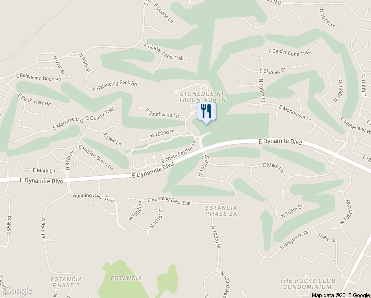 map of restaurants, bars, coffee shops, grocery stores, and more near 10212 East White Feather Lane in Scottsdale