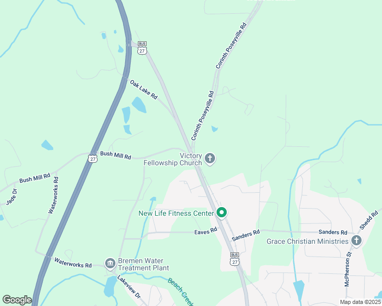 map of restaurants, bars, coffee shops, grocery stores, and more near 0 Corinth Poseyville Road in Bremen