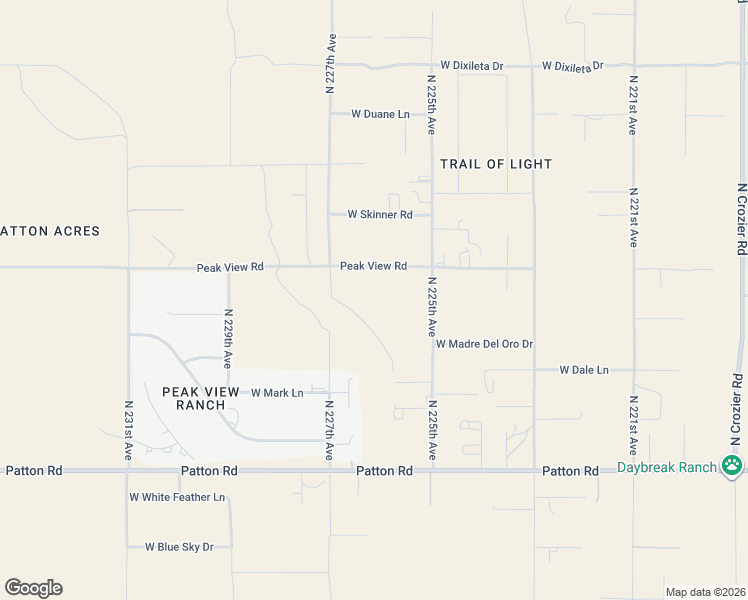map of restaurants, bars, coffee shops, grocery stores, and more near 28862 North 226th Avenue in Wittmann