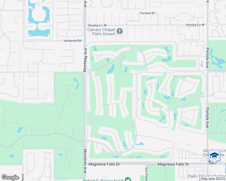 map of restaurants, bars, coffee shops, grocery stores, and more near 254 Santa Barbara Circle in Palm Desert