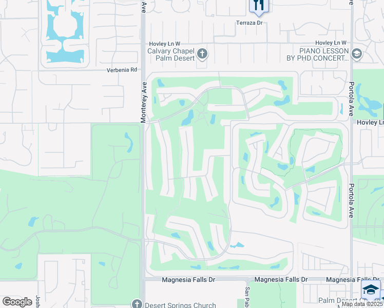 map of restaurants, bars, coffee shops, grocery stores, and more near 232 Santa Barbara Circle in Palm Desert