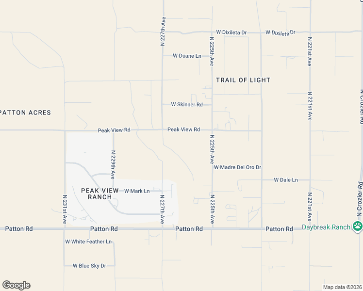 map of restaurants, bars, coffee shops, grocery stores, and more near 29037 North 227th Avenue in Wittmann