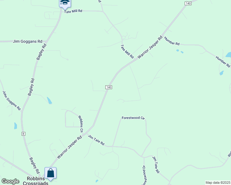map of restaurants, bars, coffee shops, grocery stores, and more near 4892 Warrior Jasper Road in Dora