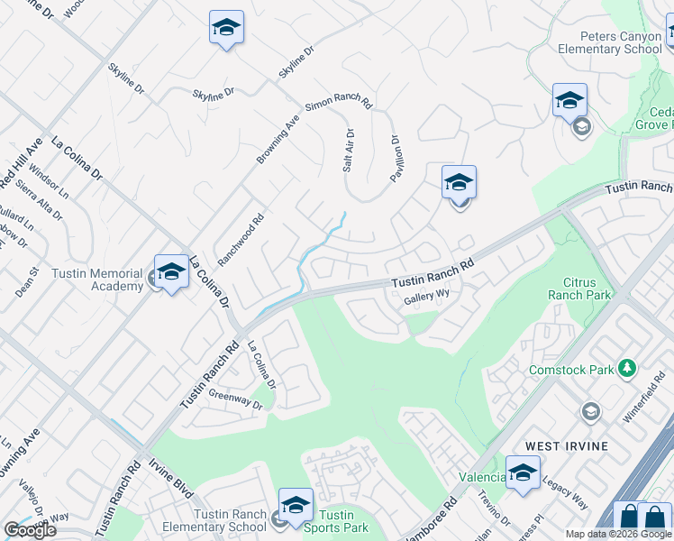 map of restaurants, bars, coffee shops, grocery stores, and more near 2335 Marks Drive in Tustin