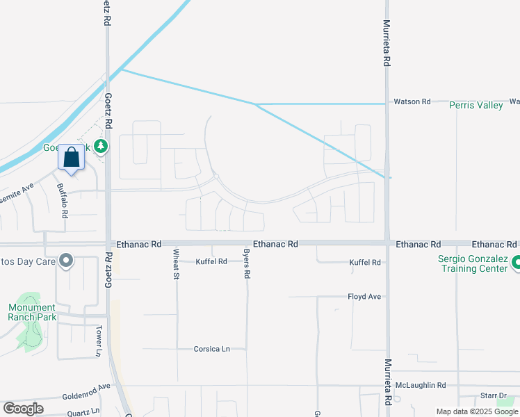 map of restaurants, bars, coffee shops, grocery stores, and more near 492 Jasmine Way in Perris