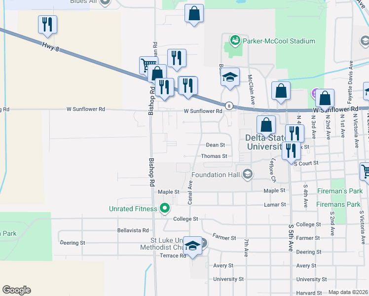 map of restaurants, bars, coffee shops, grocery stores, and more near 298 Dean Street in Cleveland