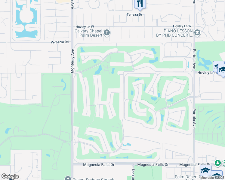 map of restaurants, bars, coffee shops, grocery stores, and more near 326 Paseo Primavera in Palm Desert