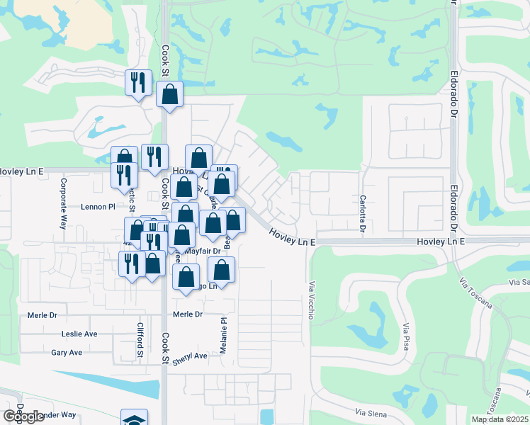 map of restaurants, bars, coffee shops, grocery stores, and more near 276 Tava Lane in Palm Desert