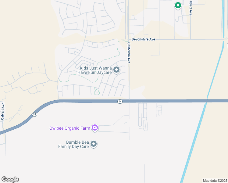 map of restaurants, bars, coffee shops, grocery stores, and more near 125 Ibiza Lane in Hemet