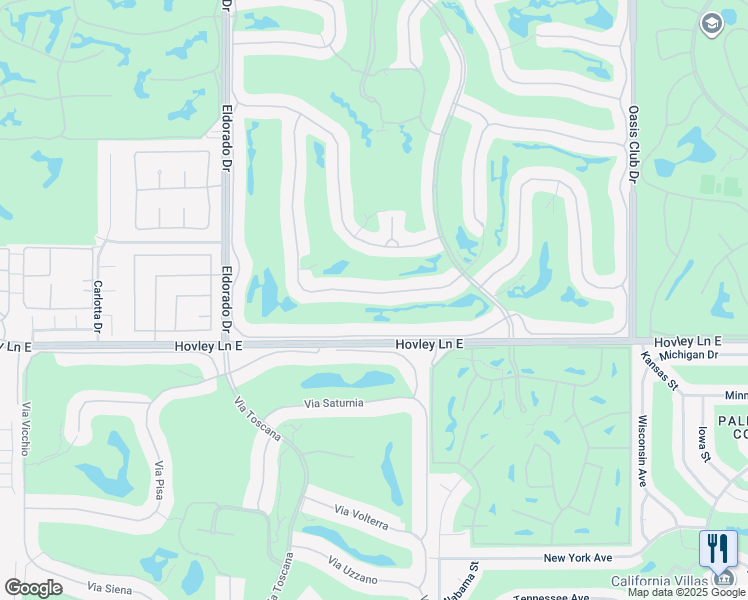 map of restaurants, bars, coffee shops, grocery stores, and more near 907 Mesa Grande Drive in Palm Desert