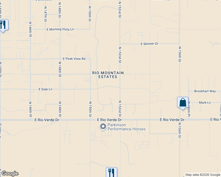 map of restaurants, bars, coffee shops, grocery stores, and more near 15154 East Monument Road in Scottsdale