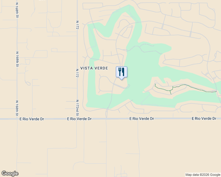 map of restaurants, bars, coffee shops, grocery stores, and more near 17425 East Monument Court in Rio Verde