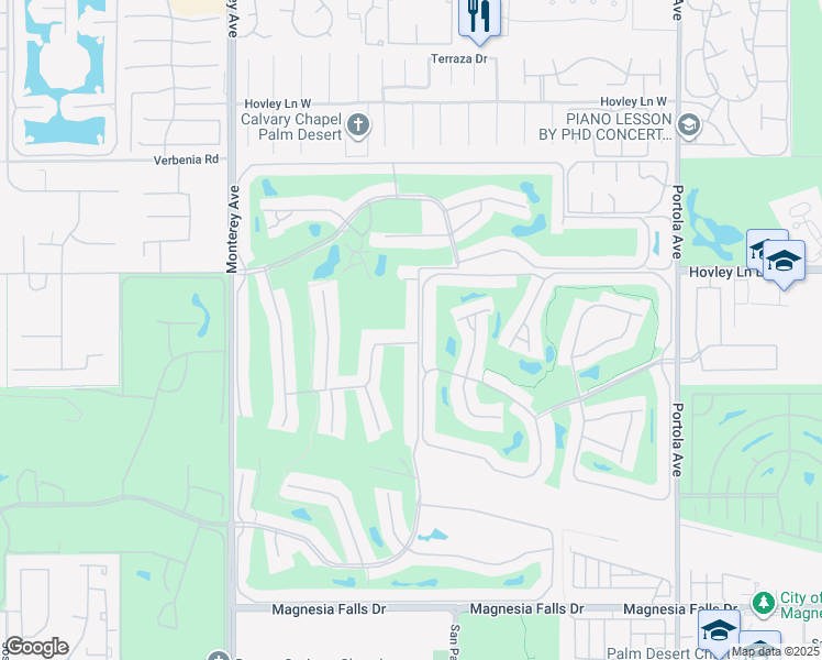map of restaurants, bars, coffee shops, grocery stores, and more near 209 Cam Arroyo North in Palm Desert