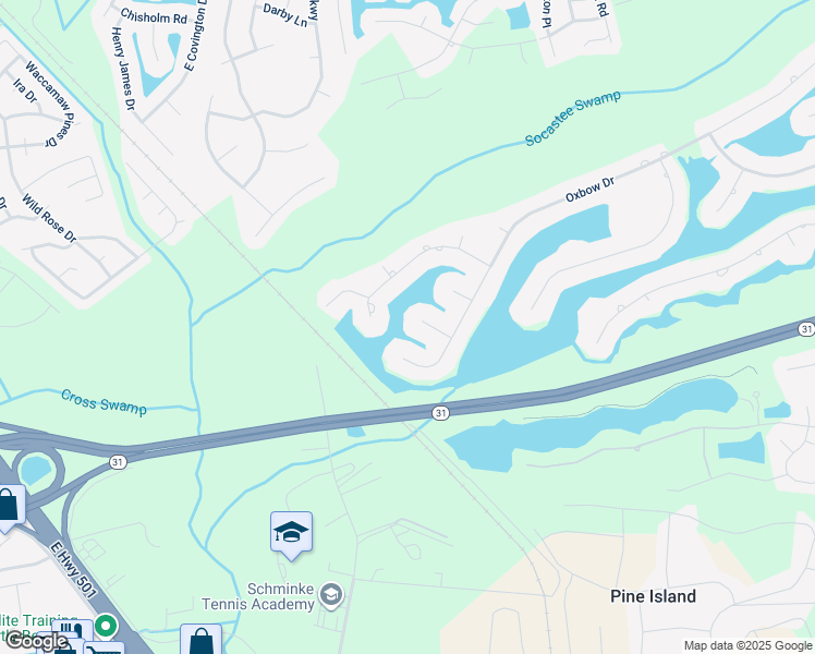 map of restaurants, bars, coffee shops, grocery stores, and more near 6018 Ashtabula Court in Myrtle Beach