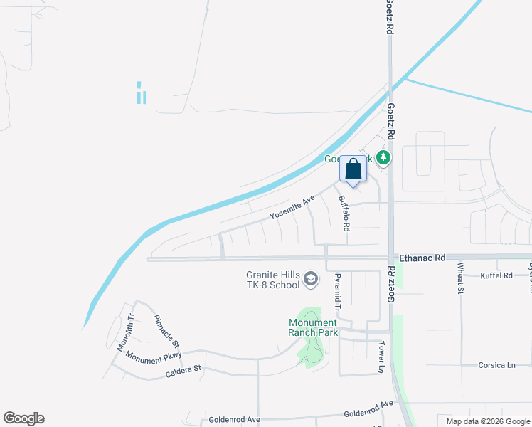 map of restaurants, bars, coffee shops, grocery stores, and more near 232 Yosemite Avenue in Perris