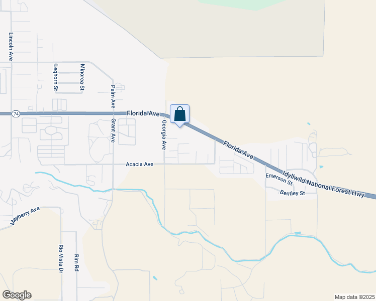 map of restaurants, bars, coffee shops, grocery stores, and more near 45370 Cardiff Street in Hemet