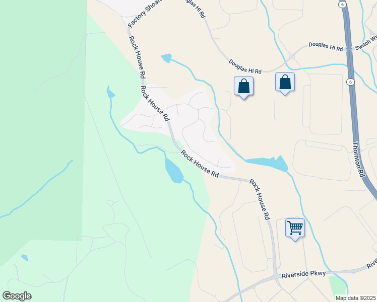 map of restaurants, bars, coffee shops, grocery stores, and more near 2210 Valley Creek Drive in Lithia Springs