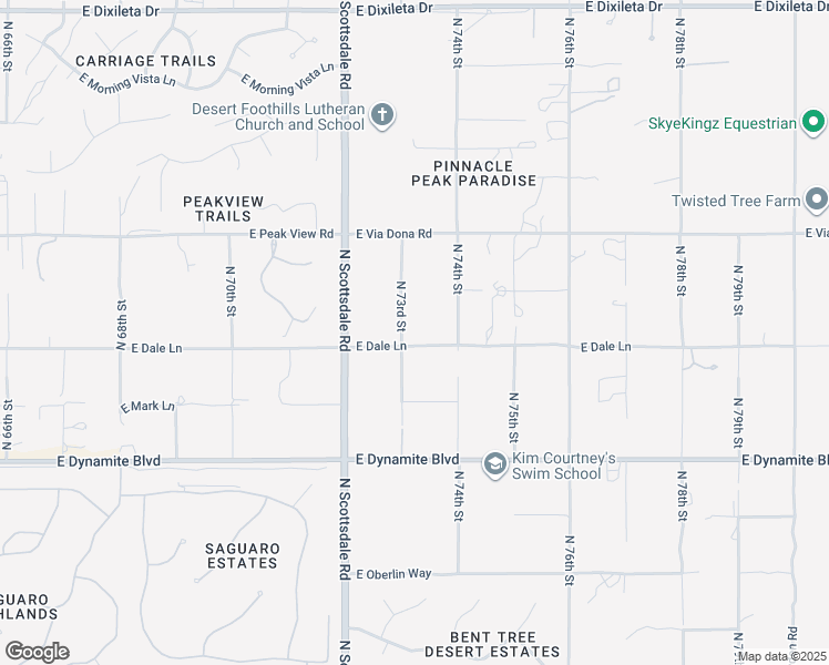 map of restaurants, bars, coffee shops, grocery stores, and more near 7350 East Dale Lane in Scottsdale