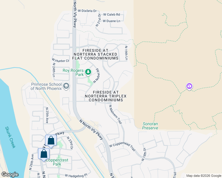 map of restaurants, bars, coffee shops, grocery stores, and more near 28728 North 20th Lane in Phoenix