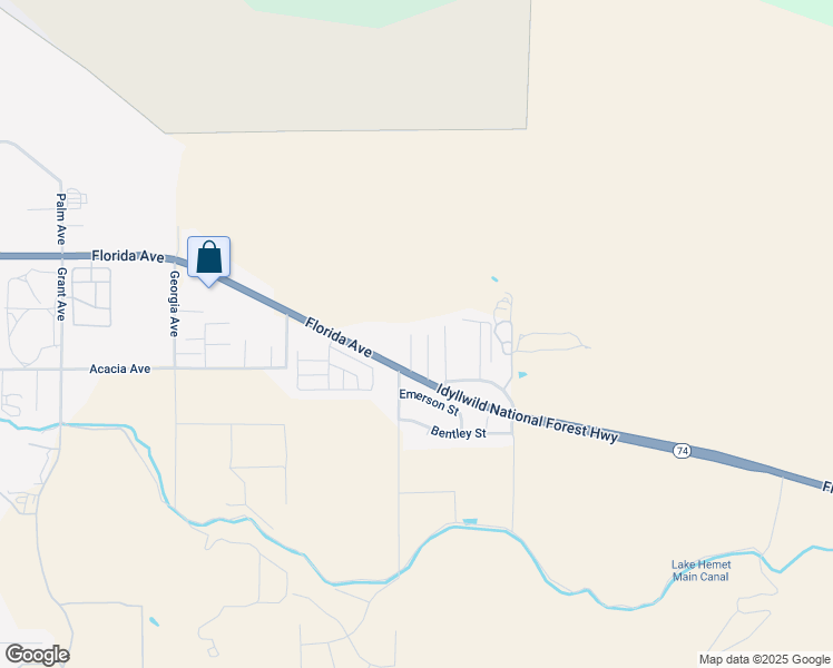 map of restaurants, bars, coffee shops, grocery stores, and more near 25874 Riverview Drive in Hemet