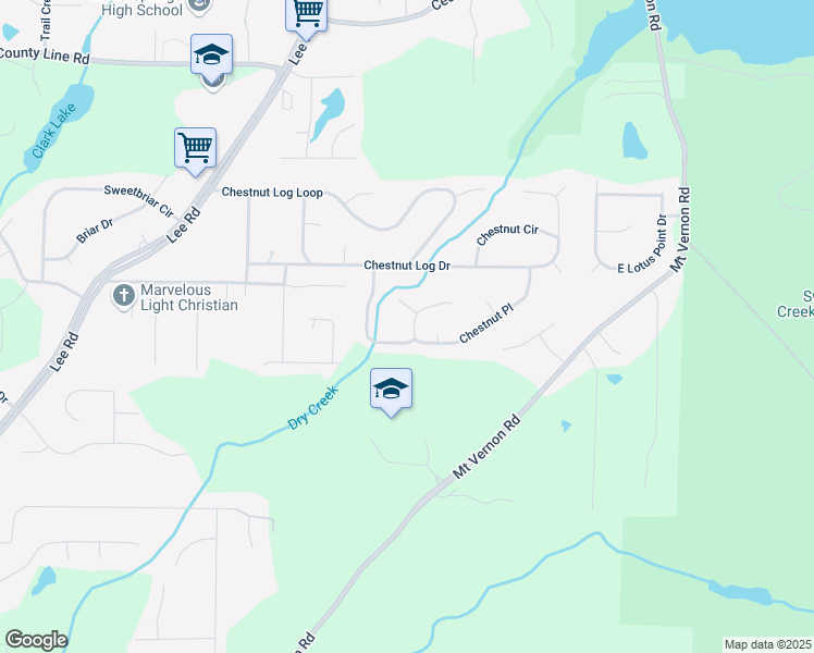 map of restaurants, bars, coffee shops, grocery stores, and more near 2261 Chestnut Place in Lithia Springs