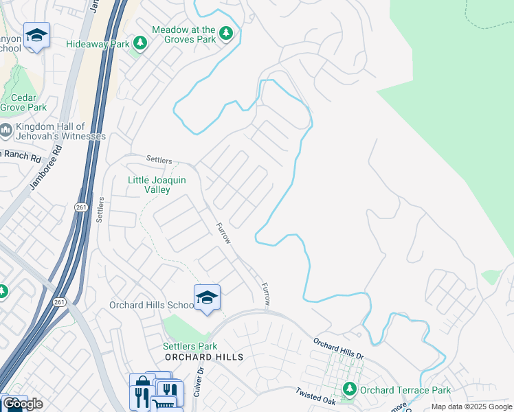 map of restaurants, bars, coffee shops, grocery stores, and more near 215 Pinnacle in Irvine