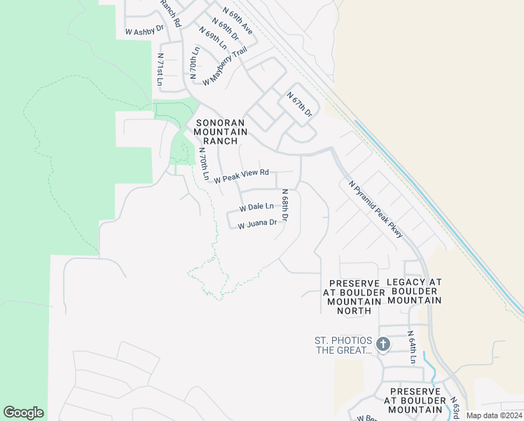 map of restaurants, bars, coffee shops, grocery stores, and more near 6881 West Dale Lane in Peoria