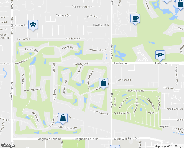 map of restaurants, bars, coffee shops, grocery stores, and more near 40 Camino Arroyo Place in Palm Desert