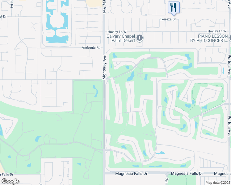 map of restaurants, bars, coffee shops, grocery stores, and more near 231 Serena Drive in Palm Desert
