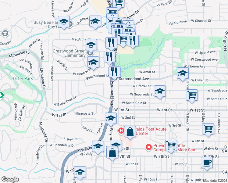 map of restaurants, bars, coffee shops, grocery stores, and more near 226 North Western Avenue in Los Angeles