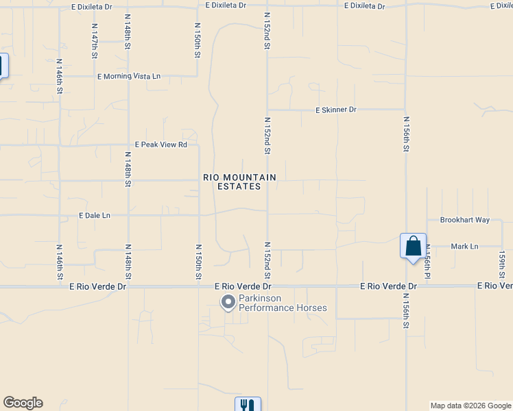 map of restaurants, bars, coffee shops, grocery stores, and more near 15154 East Monument Road in Scottsdale