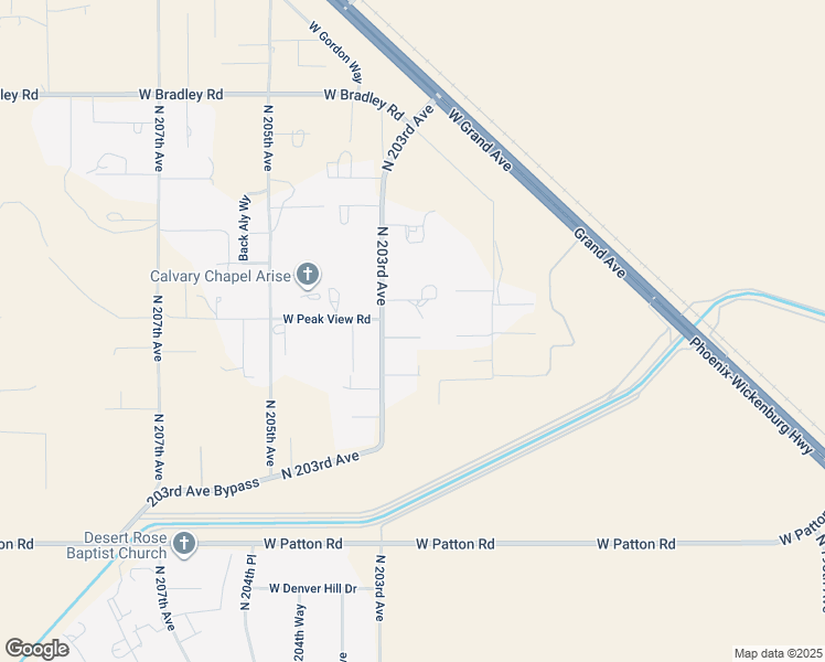 map of restaurants, bars, coffee shops, grocery stores, and more near 20224 West Mazatzal Drive in Wittmann